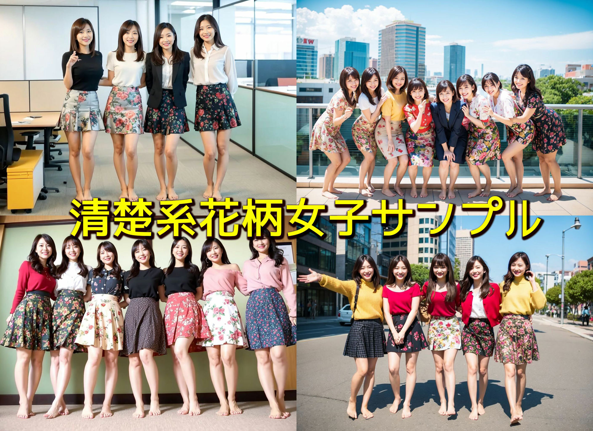 【清楚系花柄オフィスレディの美脚】さりげない日常の素足集 サンプル3ページ目