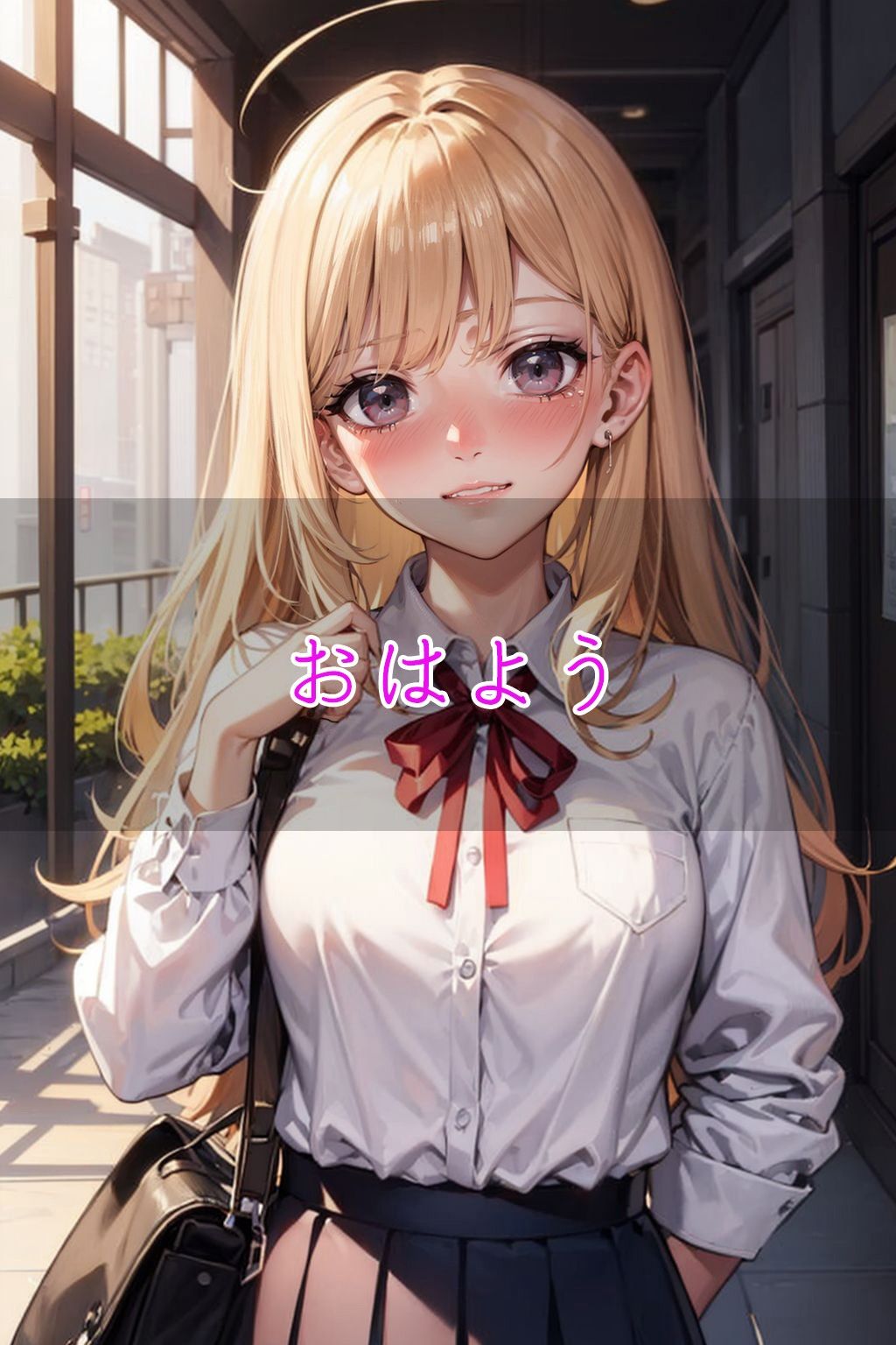 制服を着た幼馴染と中〇しえっ〇！発育がいい彼女に思わず... サンプル1ページ目