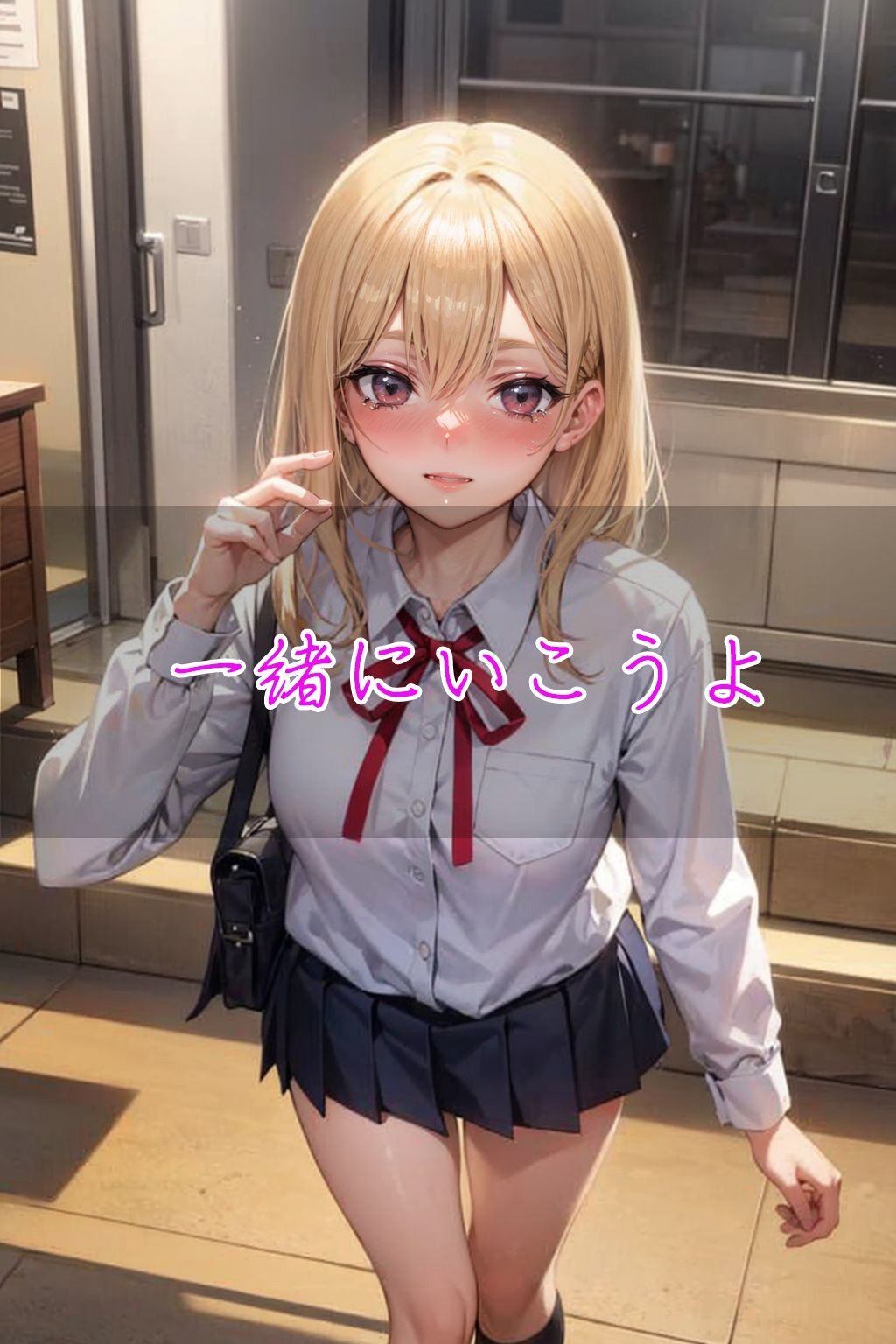 制服を着た幼馴染と中〇しえっ〇！発育がいい彼女に思わず... サンプル2ページ目