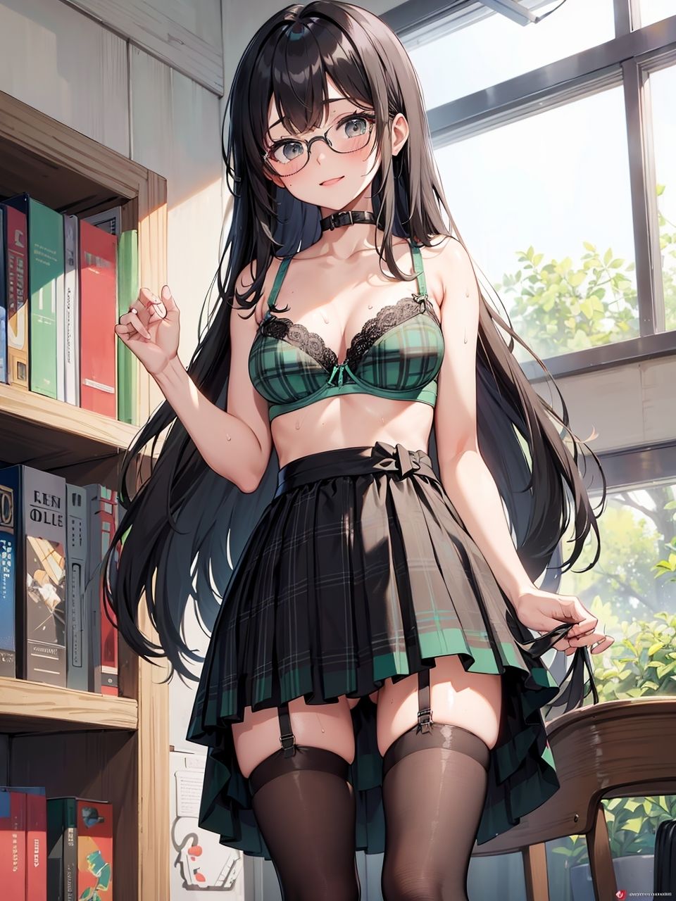 本は絶対に買って読む主義の図書委員長が、小遣い稼ぎをするCG集 サンプル2ページ目