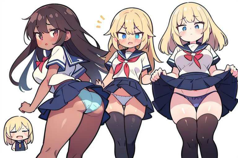 【微エロ】フェチコレVol.10 制服姿の美女のパンチラ集（超ミニスカや風でめくれたり）【デフォルメ編】 サンプル1ページ目