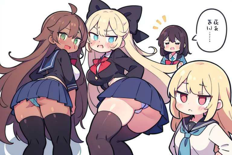 【微エロ】フェチコレVol.10 制服姿の美女のパンチラ集（超ミニスカや風でめくれたり）【デフォルメ編】 サンプル2ページ目
