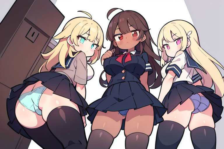【微エロ】フェチコレVol.10 制服姿の美女のパンチラ集（超ミニスカや風でめくれたり）【デフォルメ編】 サンプル4ページ目