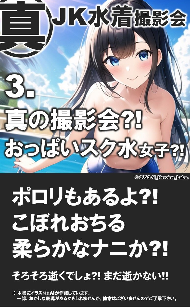 1つの呪文で生み出された100人のAI妄想美少女-14【ポロリもあるよ？！ JKスク水女子撮影会編】 サンプル8ページ目