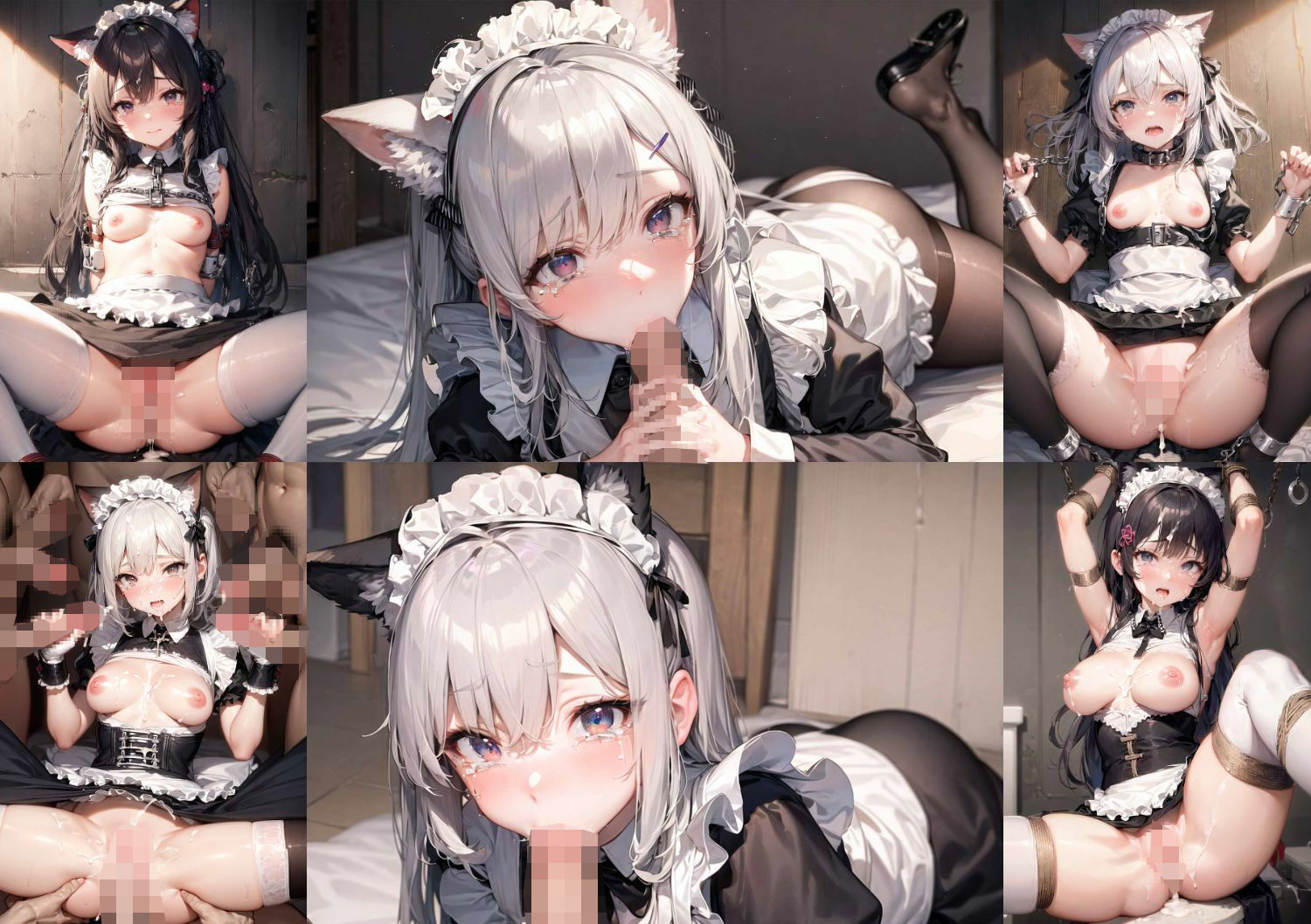 穴ぼこオナホにされた猫耳メイド サンプル3ページ目