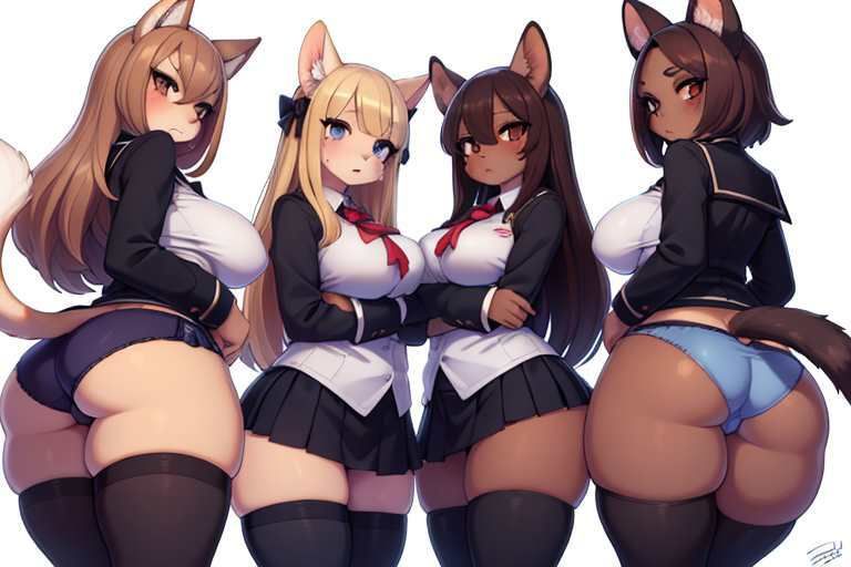 【微エロ】フェチコレVol.11 制服姿の美女のパンチラ集（超ミニスカや風でめくれたり）【ケモミミ娘編】 サンプル7ページ目