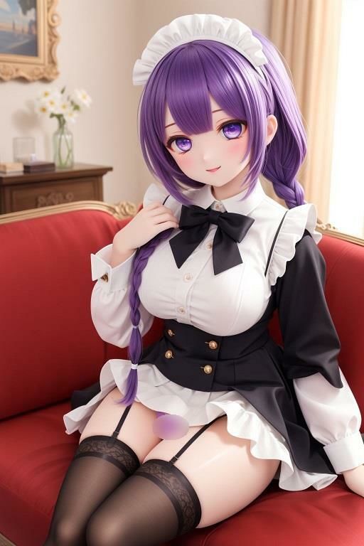メイドの座りパンチラ サンプル1ページ目