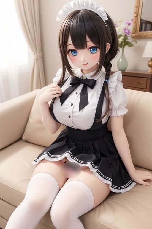 メイドの座りパンチラ サンプル2ページ目
