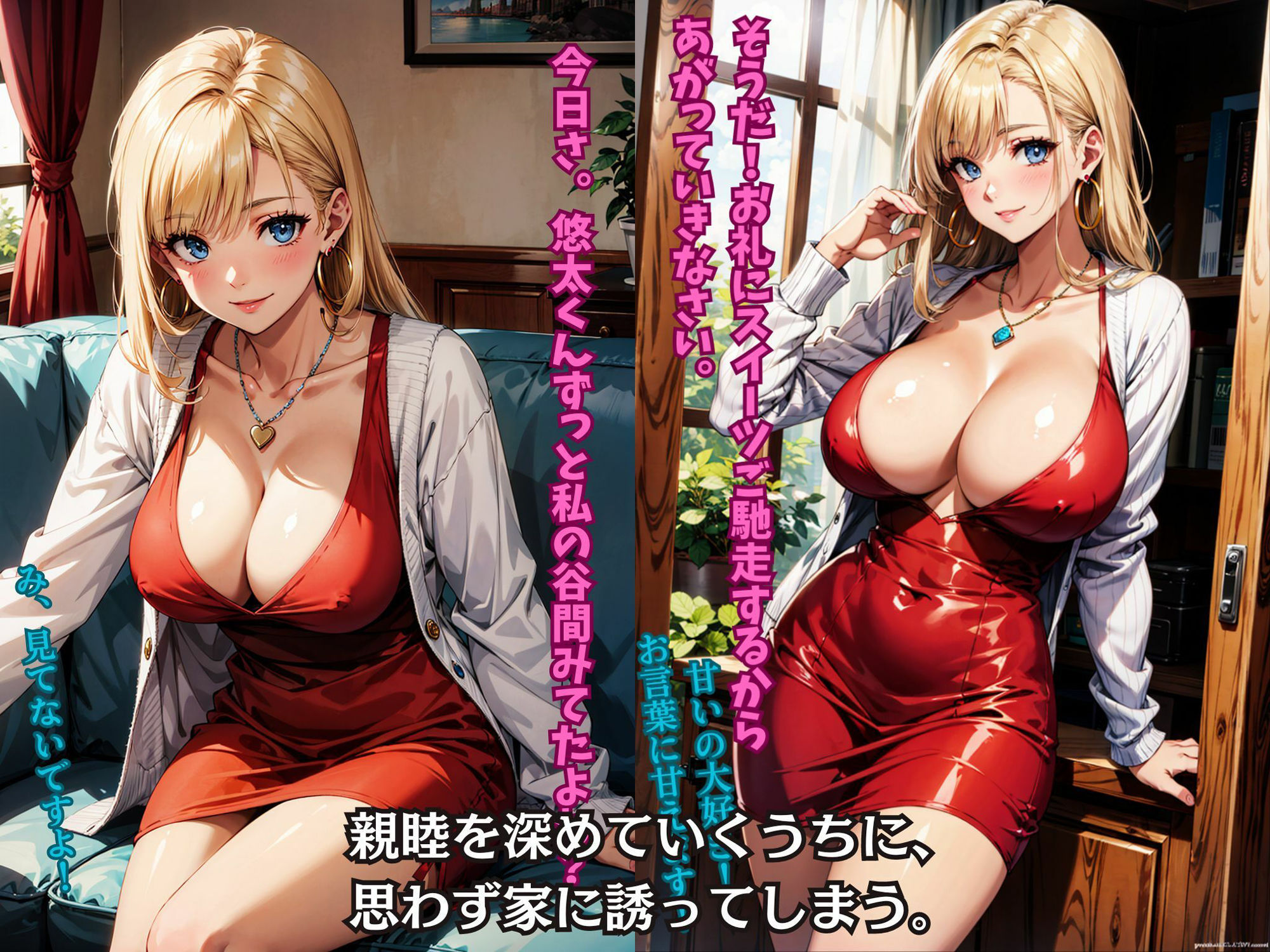 金髪人妻は欲求不満。お隣の大学生を連れ込み、中出し不倫セックスにどハマり中。 サンプル4ページ目