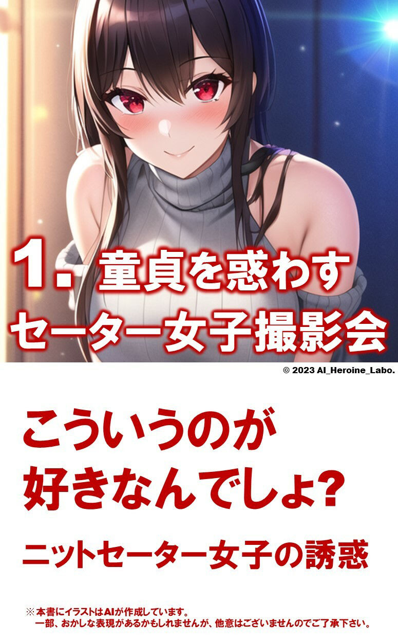 1つの呪文で生み出された100人のAI妄想美少女-17【童貞を殺すニットセーター女子編】 サンプル3ページ目