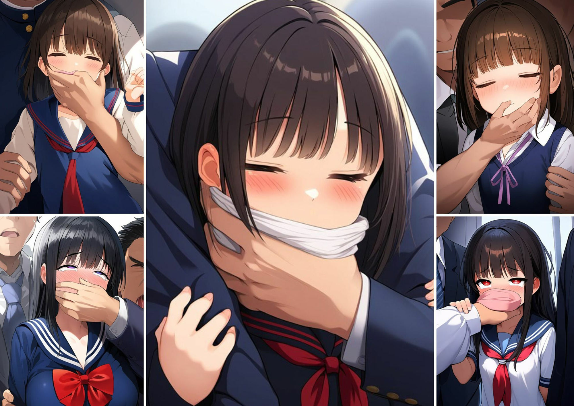 クロロホルムで口を塞がれて連れ去られるお嬢様学園の少女達 サンプル2ページ目