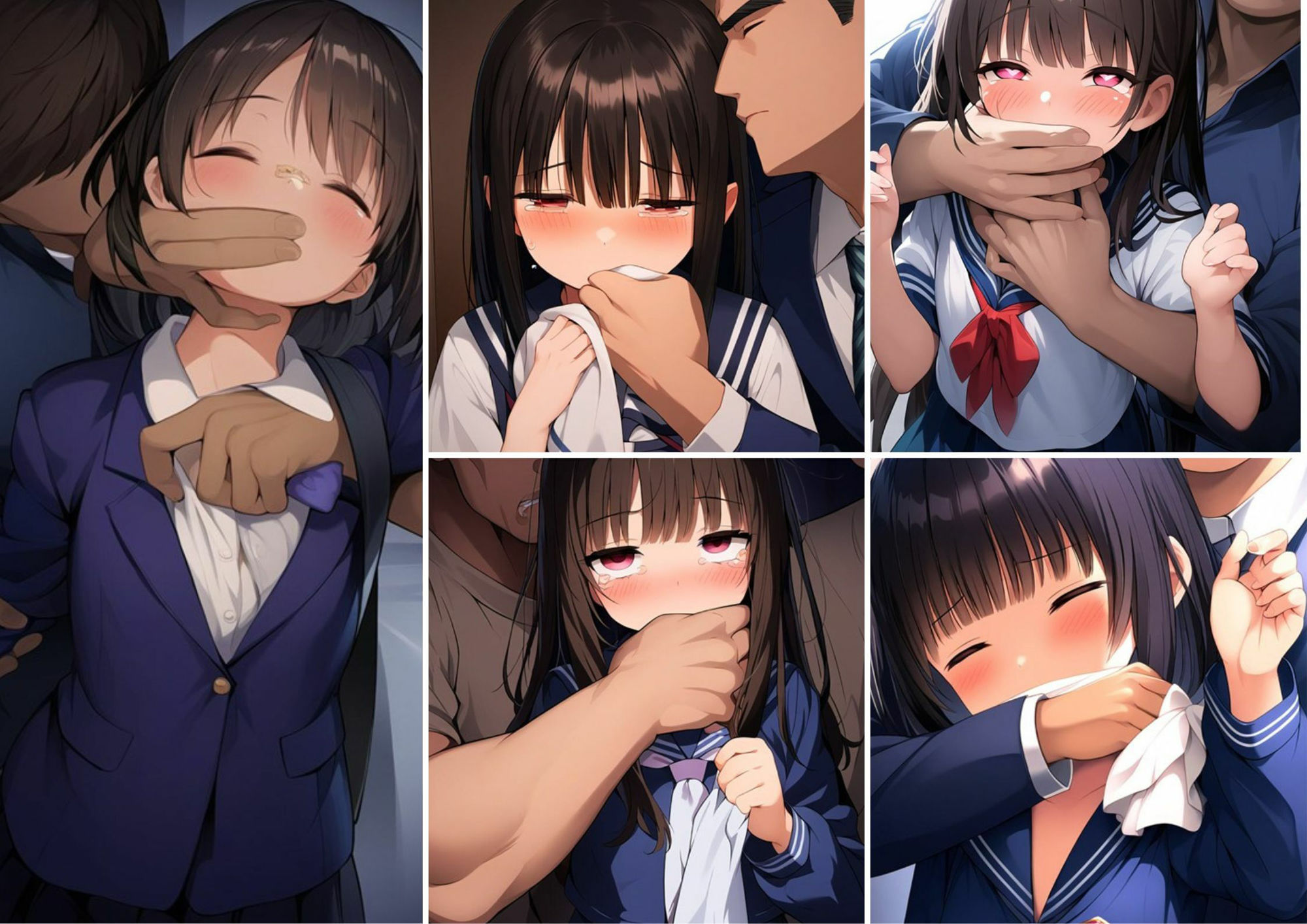 クロロホルムで口を塞がれて連れ去られるお嬢様学園の少女達 サンプル7ページ目