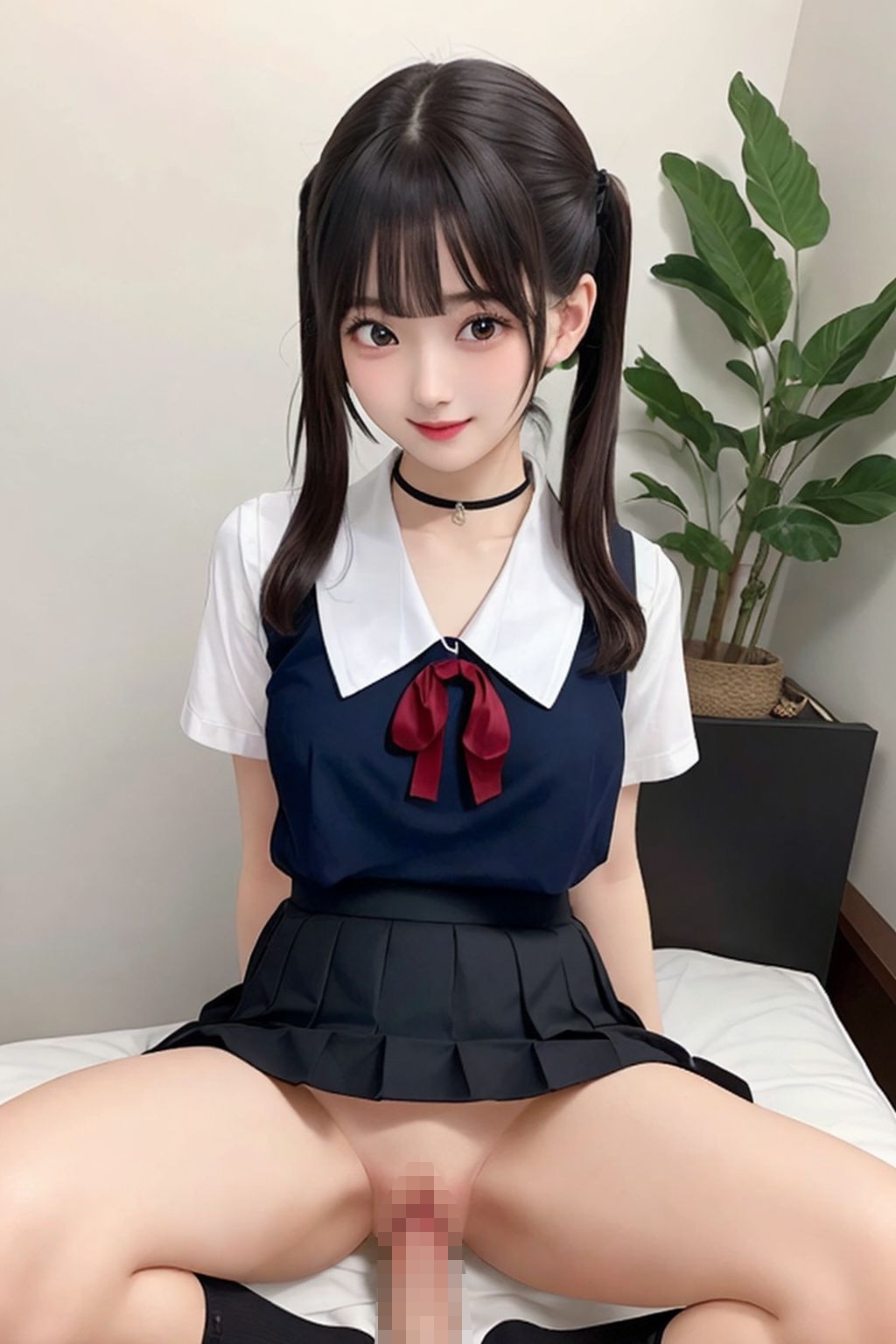 開脚女子校生 ツインテール編 サンプル6ページ目