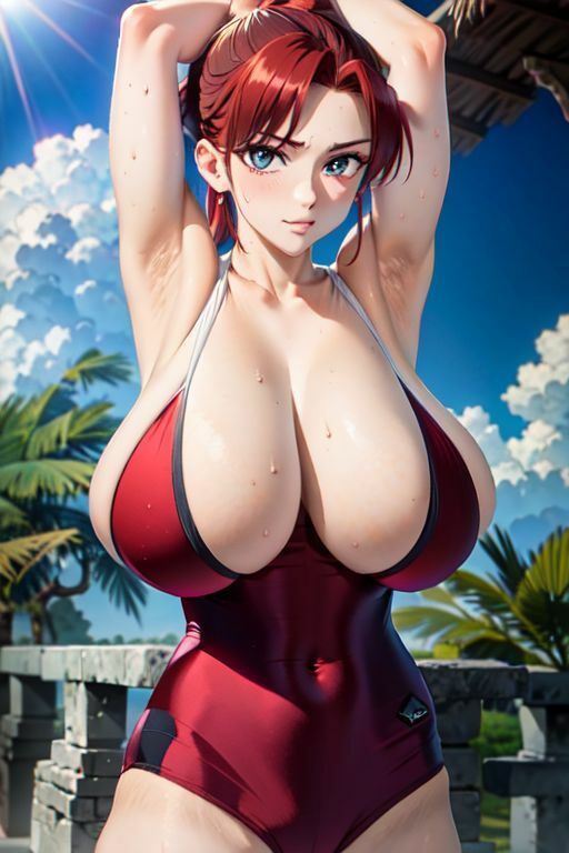 爆乳AI紅スク水1 サンプル4ページ目