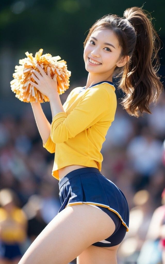 目線が奪われてしまうチアガールの美女 AIグラビア写真集 AI生成 サンプル2ページ目