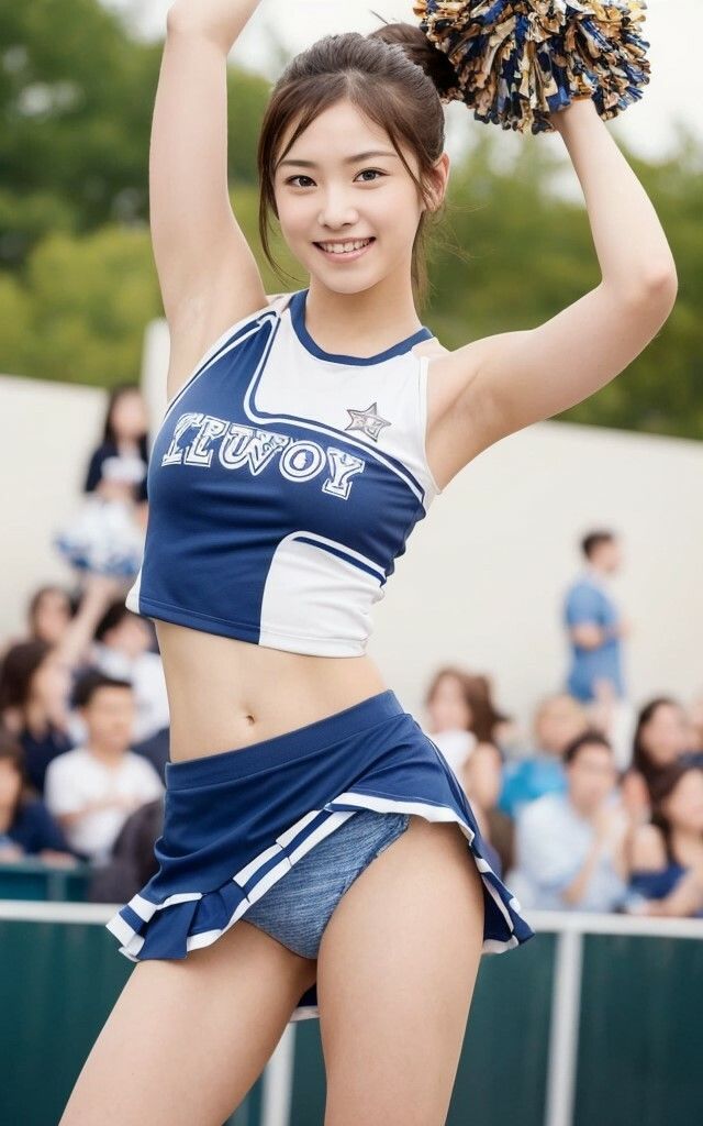 目線が奪われてしまうチアガールの美女 AIグラビア写真集 AI生成 サンプル3ページ目