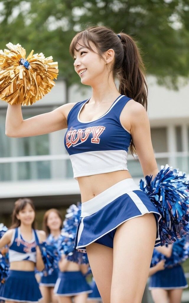 目線が奪われてしまうチアガールの美女 AIグラビア写真集 AI生成 サンプル5ページ目