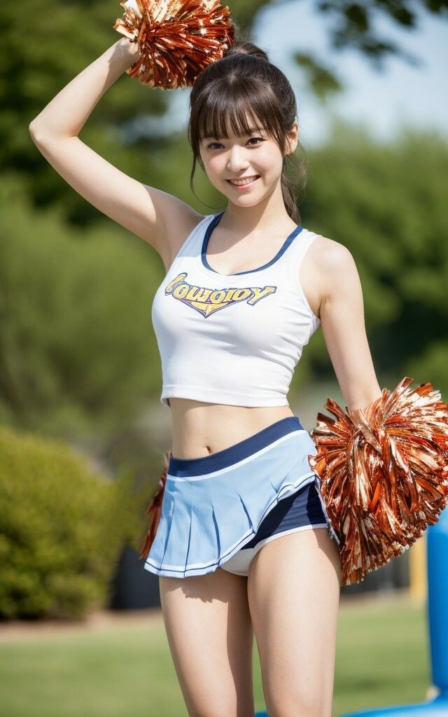 目線が奪われてしまうチアガールの美女 AIグラビア写真集 AI生成 サンプル8ページ目