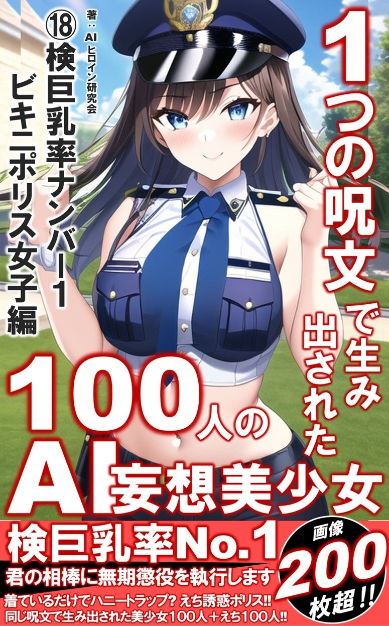 1つの呪文で生み出された100人のAI妄想美少女-18【検巨乳率No.1！ビキニポリス女子】 サンプル1ページ目