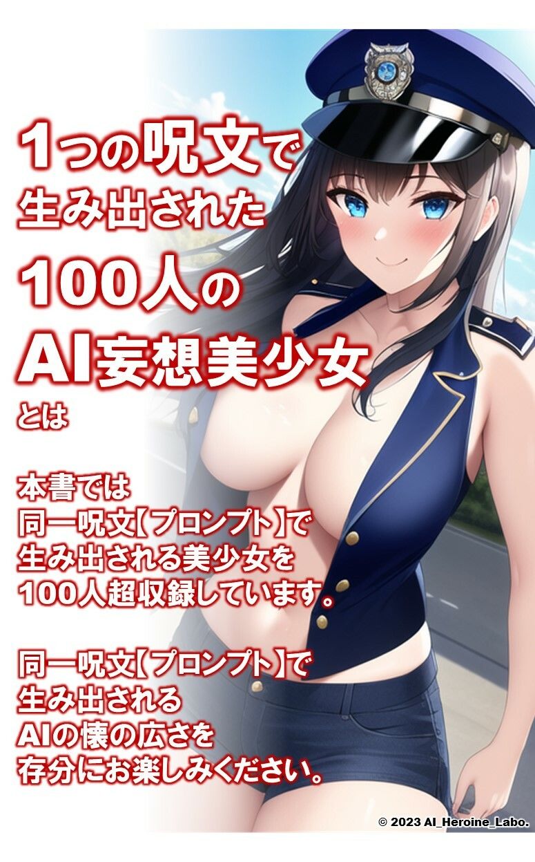 1つの呪文で生み出された100人のAI妄想美少女-18【検巨乳率No.1！ビキニポリス女子】 サンプル2ページ目