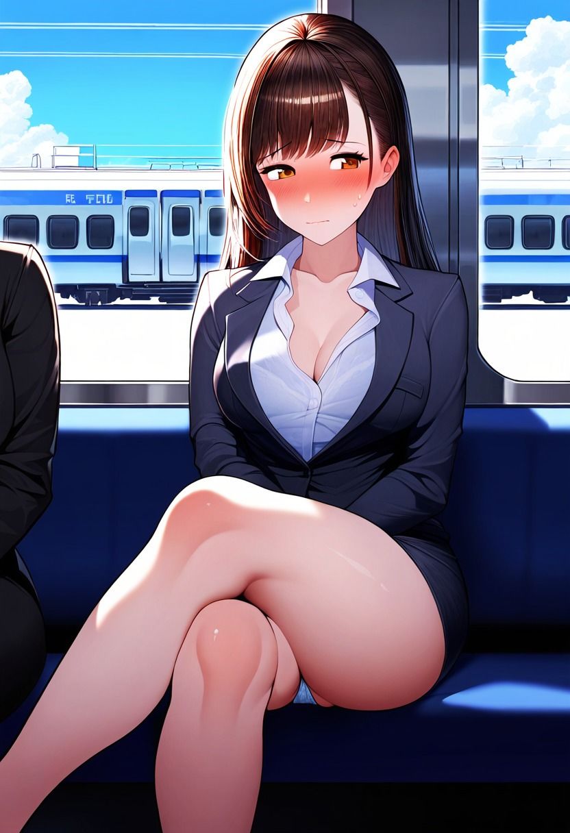 スーツのスカートからパンチラする清楚女子大生！就活中に下着のパンツをチラリ！ サンプル3ページ目