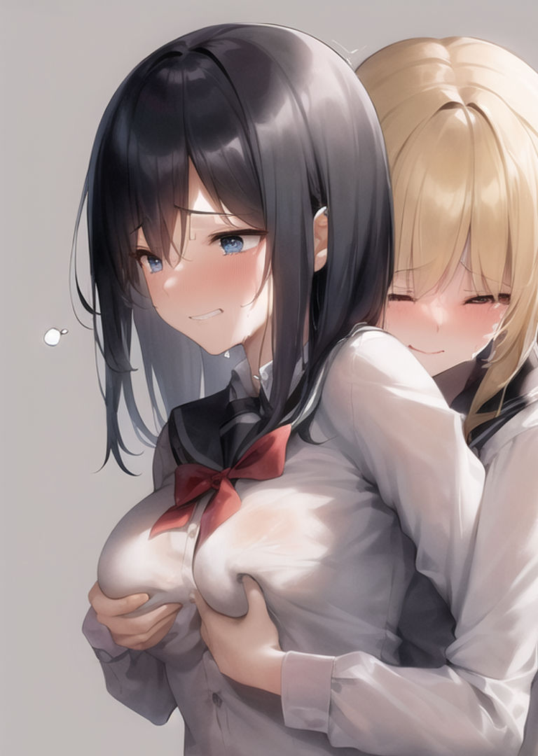 【旧作品その1】背後から胸揉み イラスト集 サンプル3ページ目