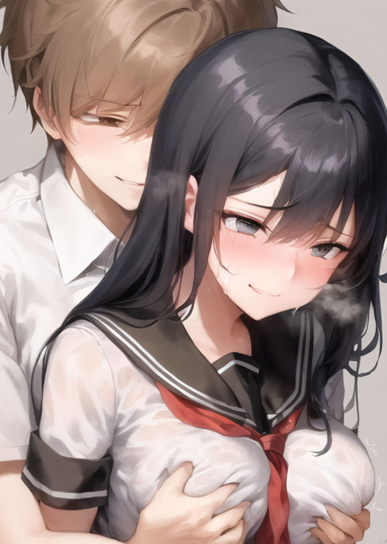 【旧作品その1】背後から胸揉み イラスト集 サンプル7ページ目