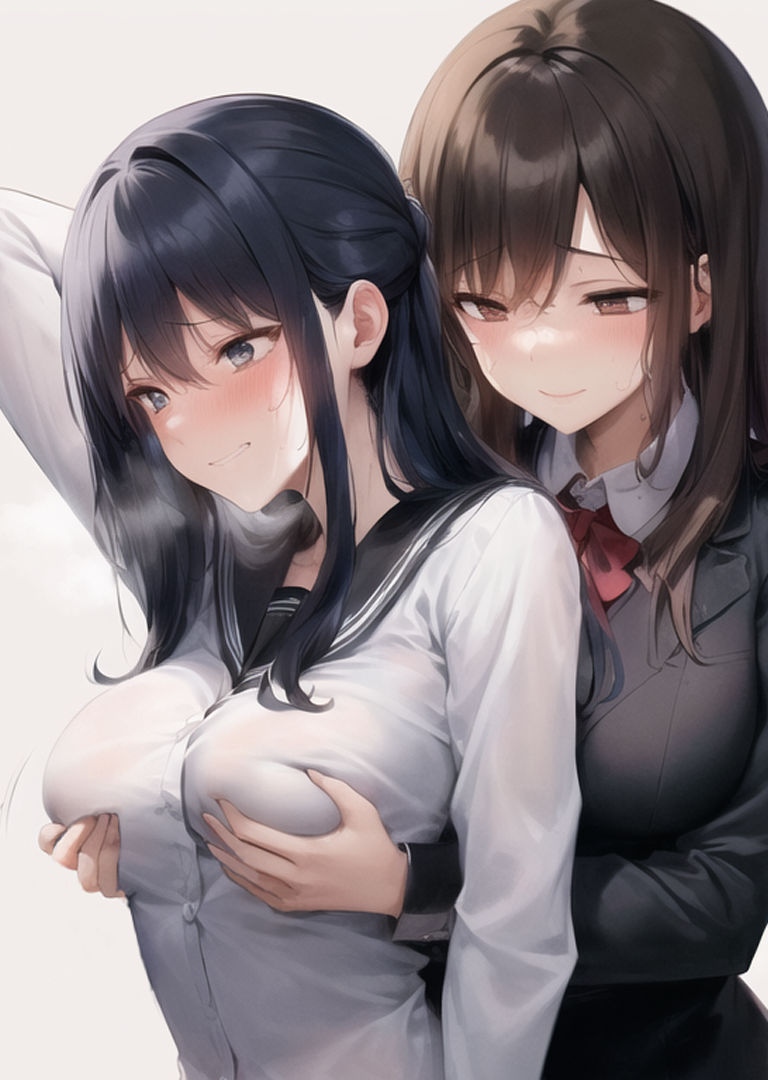 【旧作品その2】背後から胸揉み イラスト集 サンプル3ページ目