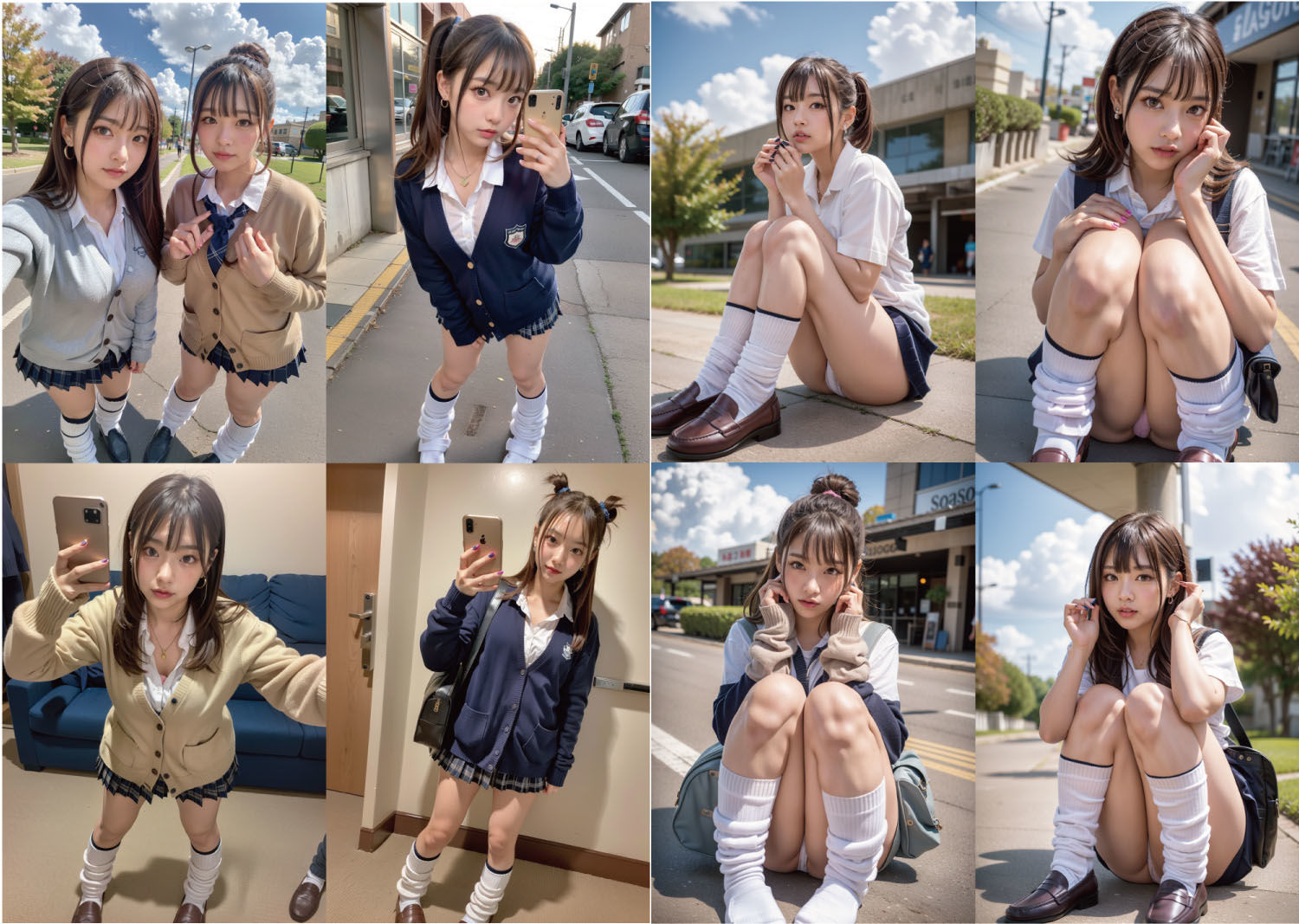 【セリフ動画付き】まん開女子校生！どすけべルーズソックスギャルJK集合！ サンプル1ページ目