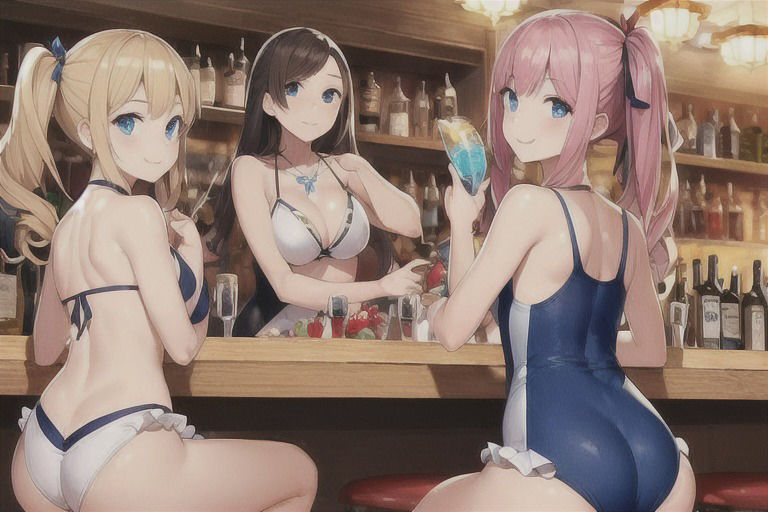 【微エロ】フェチコレVol.15 ビーチやバーで水着のまま過ごす美女達の尻を眺めるイラスト集【総枚数159枚】 サンプル6ページ目
