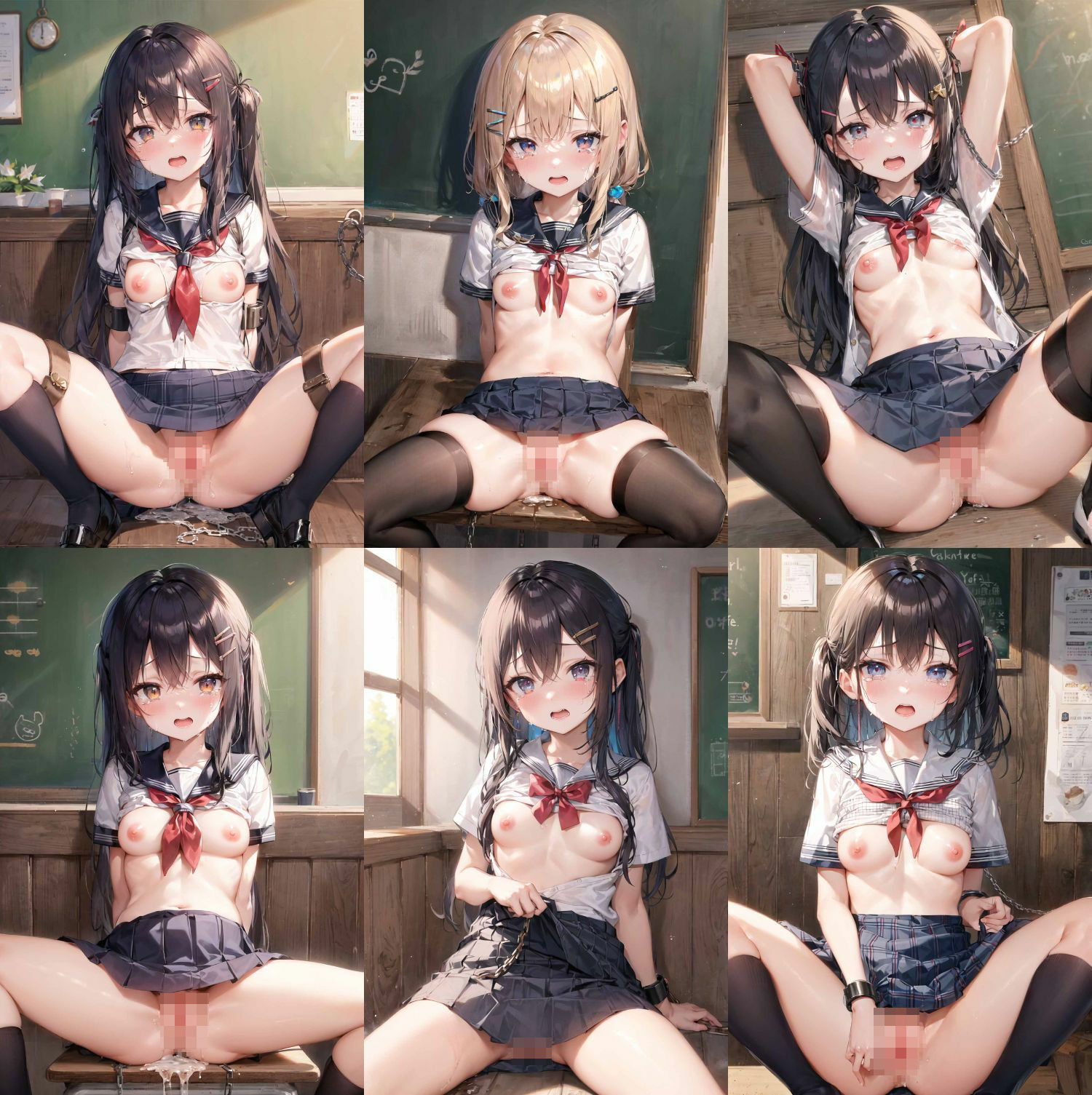 犯●れすぎてアヘ顔呆然の制服ロリ娘 サンプル6ページ目