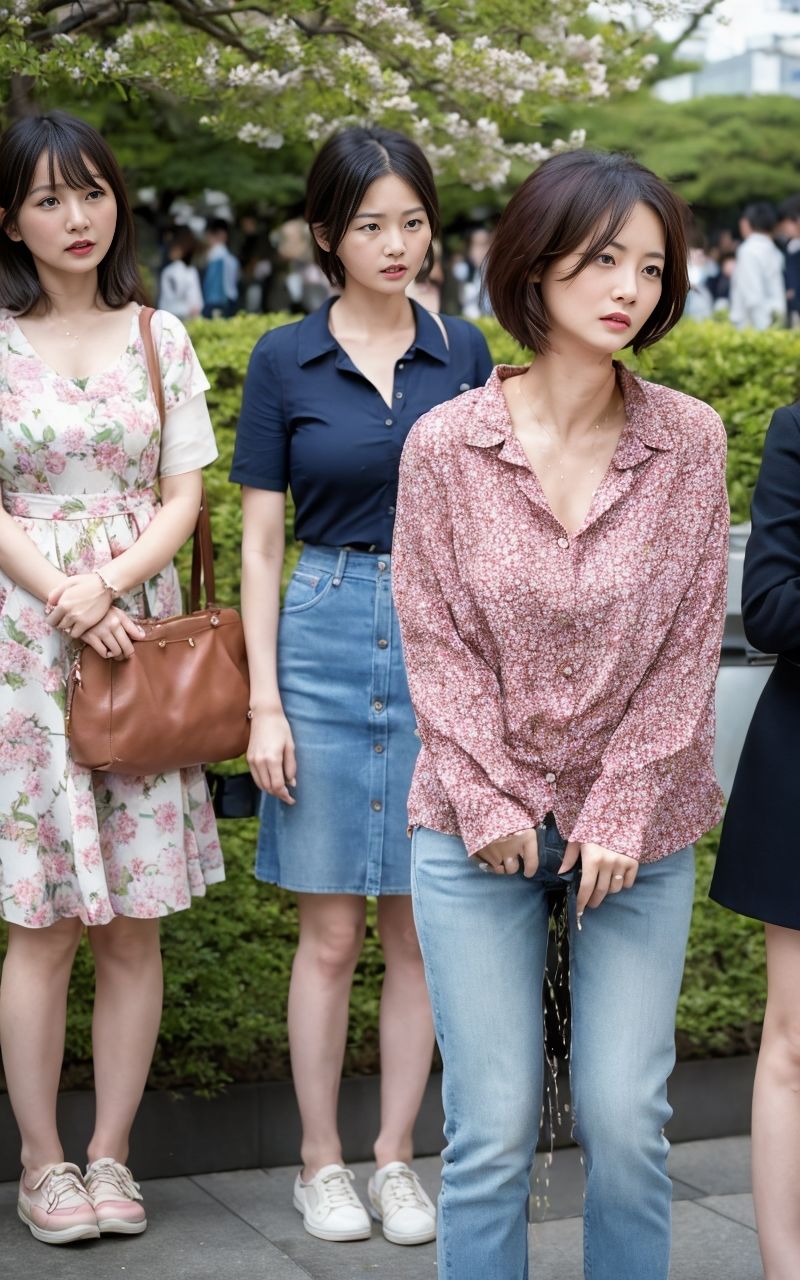 花見会場おもらし2 サンプル8ページ目