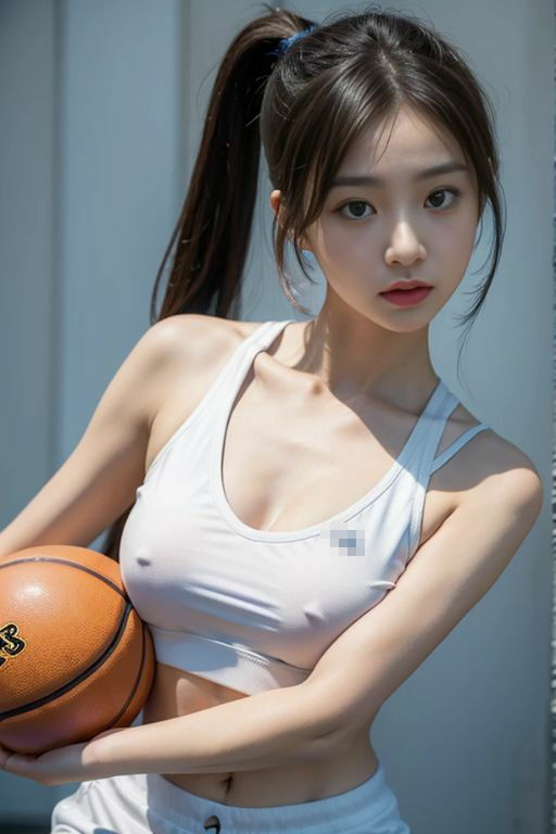 AI美女バスケットボールショット: スポーツとグラビアの融合 サンプル4ページ目