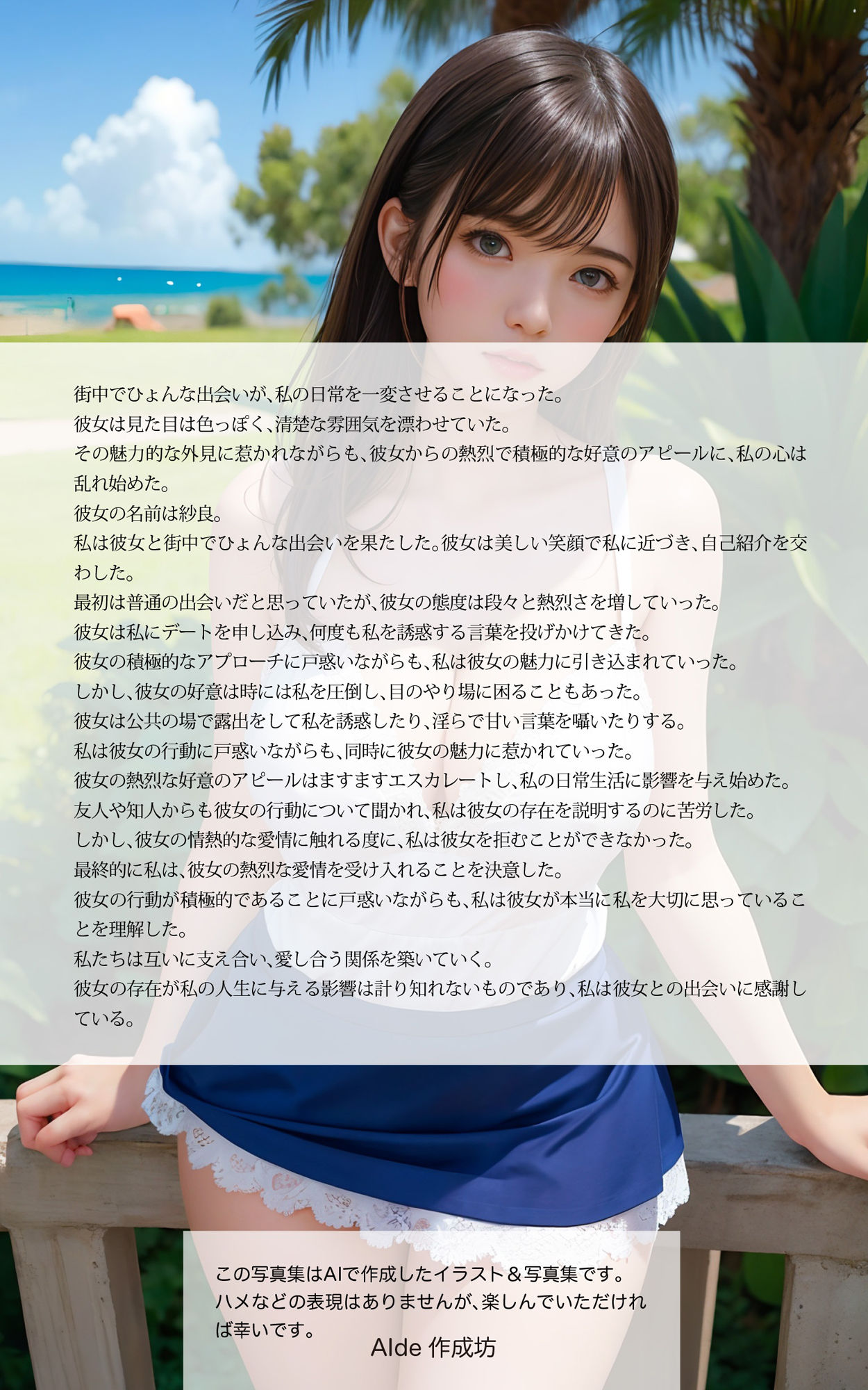 【AI写真集】あなたを見つめる清楚系女子写真集 サンプル2ページ目