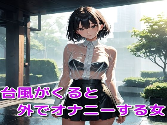 台風がくると外でオナニーする女
