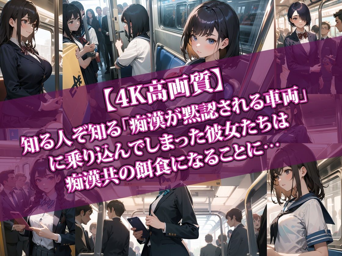 【4K高画質】痴●が黙認される通学電車（2両目） サンプル1ページ目