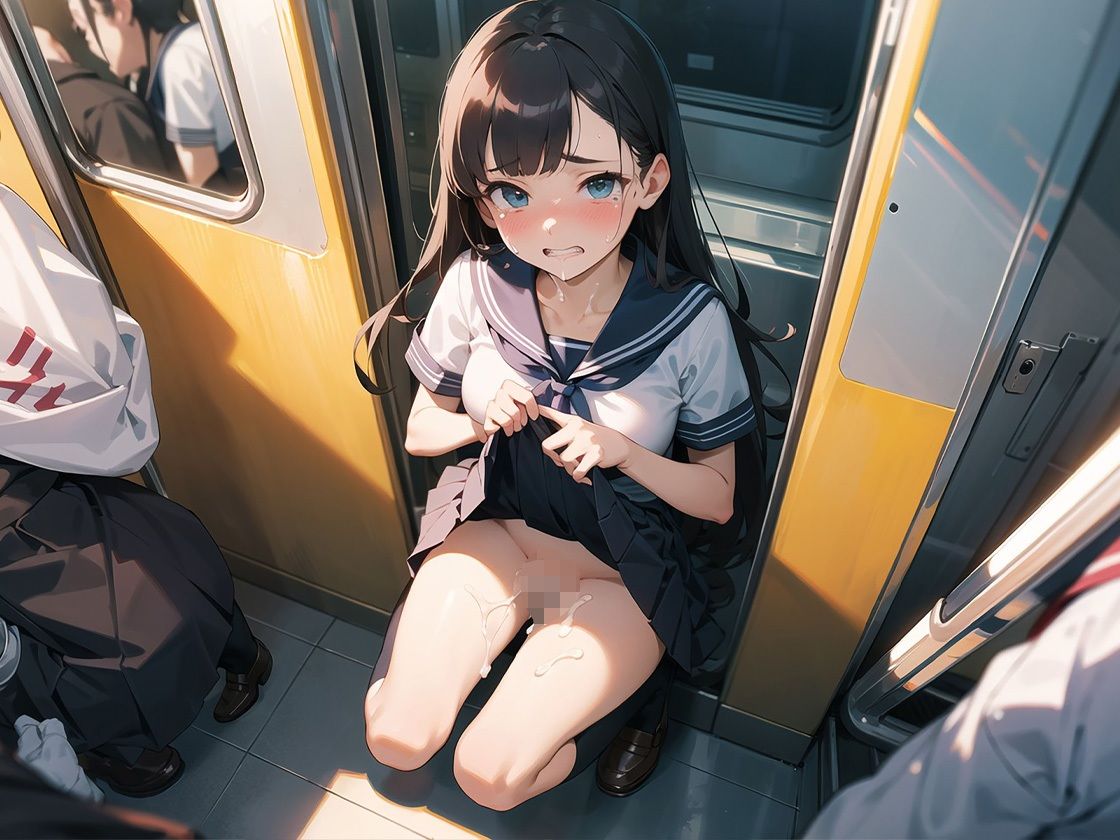 【4K高画質】痴●が黙認される通学電車（2両目） サンプル9ページ目