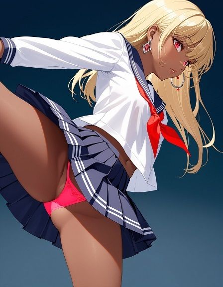 えちえちギャル制服女子のネオンカラーパンツ〜片足上げパンモロ編〜 サンプル3ページ目