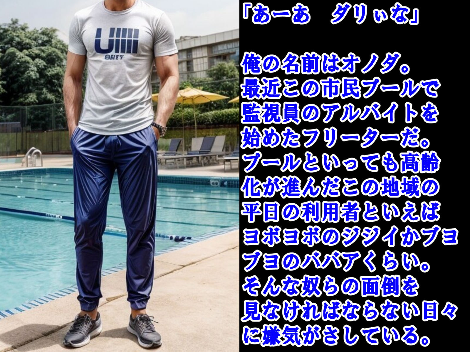 市民プールで見かけたデカパイ子持ち美人ママをレ●プして妊娠させて俺の子供を産ませた話 サンプル1ページ目
