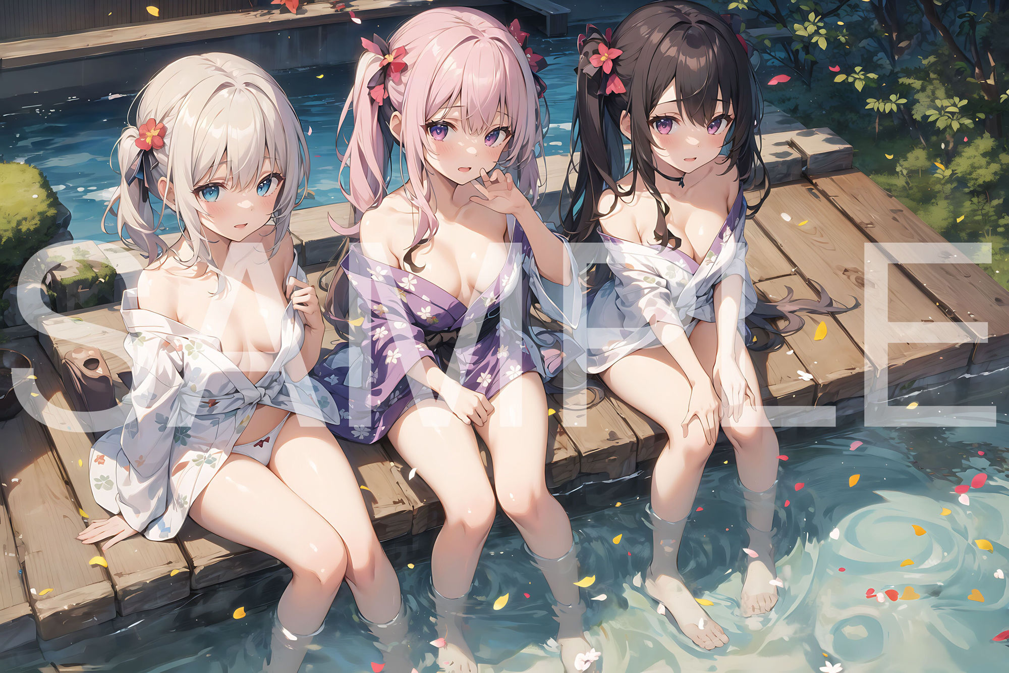 ハーレム×温泉 サンプル2ページ目