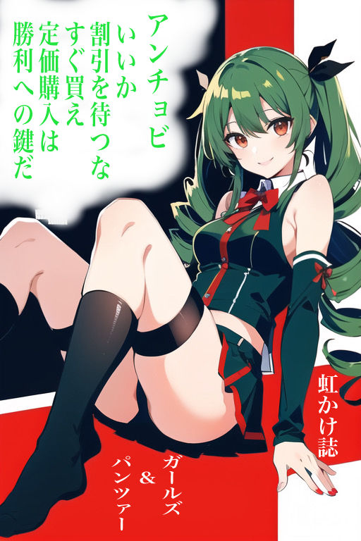 虹かけ誌 ガールズ＆パンツァー イラスト集10 アンチョビ いいか、割引を待つな、すぐ買え 定価購入は勝利への鍵だ サンプル1ページ目