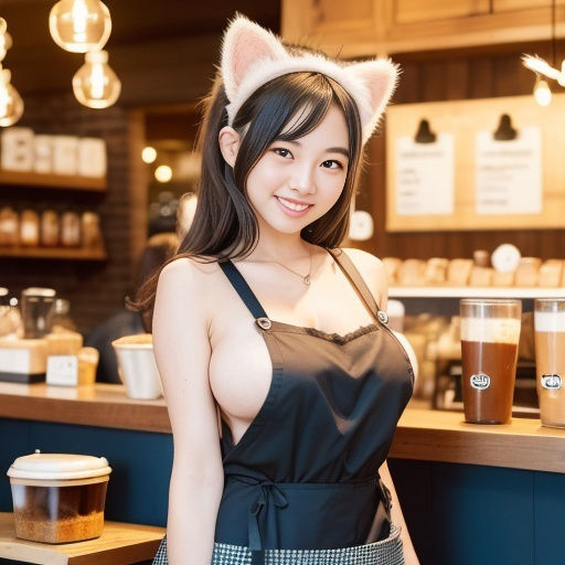 猫耳カフェ店員（セリフなし AI画像集） サンプル8ページ目