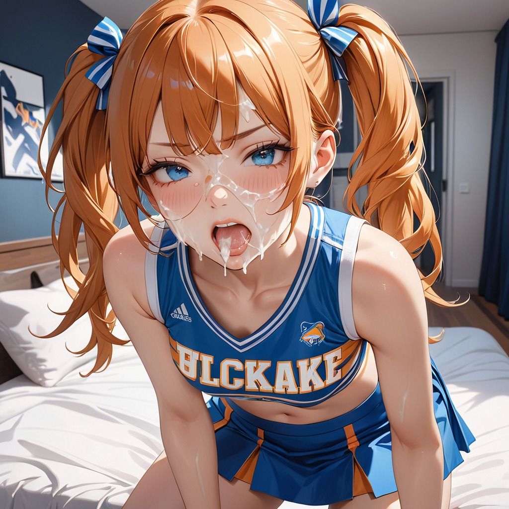 ぶっかけられがち。コスプレが得意なツインテールの女の子。 サンプル2ページ目
