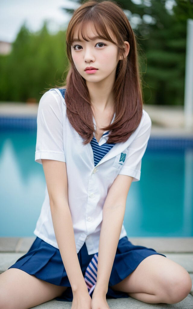 乱れ気味の制服から見えた時のお得感。AIグラビア写真集 サンプル10ページ目