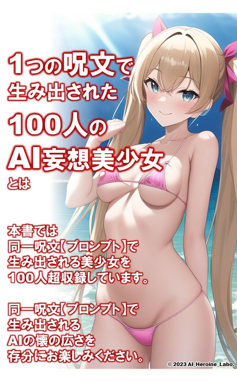 1つの呪文で生み出された100人のAI妄想美少女-32【最後はトップレス？！えちマイクロビキニ女子編】 サンプル2ページ目