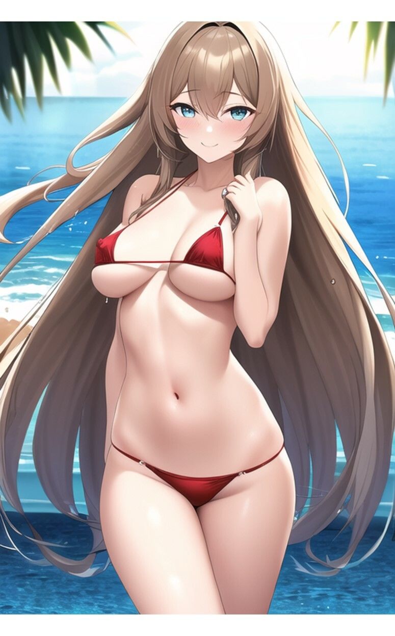 1つの呪文で生み出された100人のAI妄想美少女-32【最後はトップレス？！えちマイクロビキニ女子編】 サンプル6ページ目