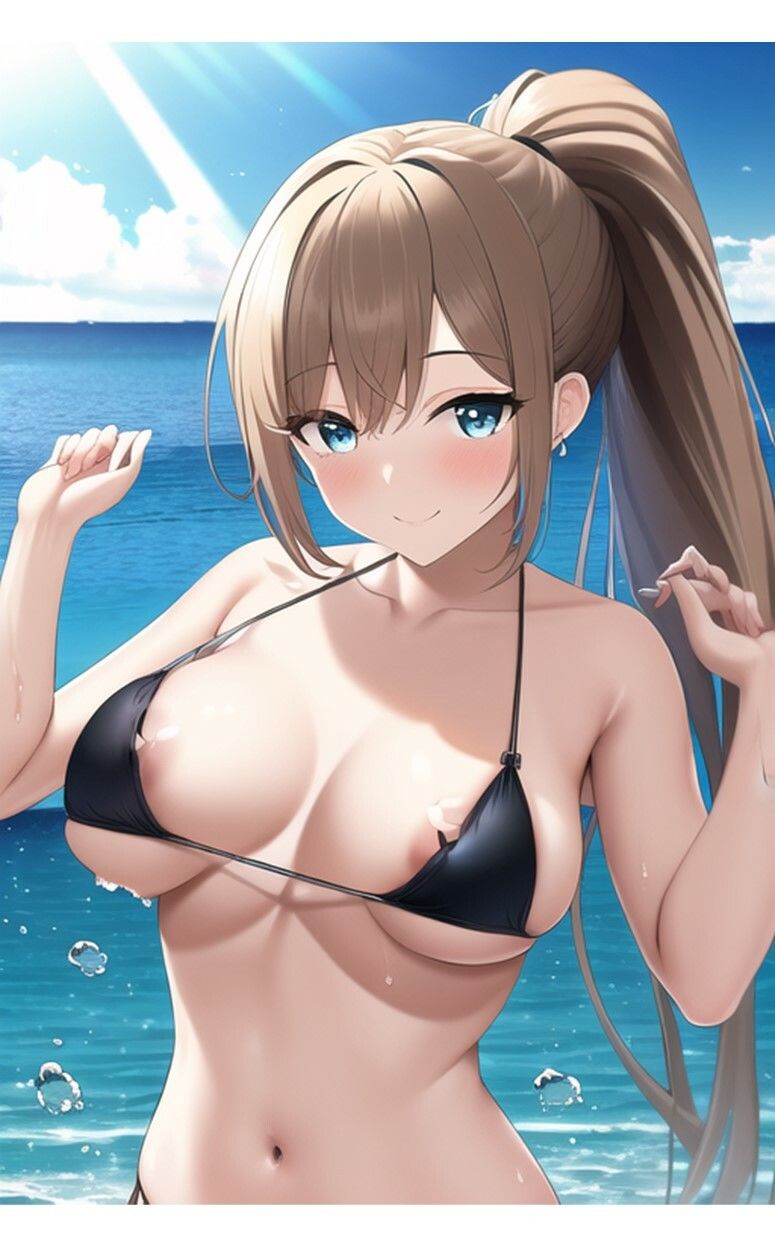 1つの呪文で生み出された100人のAI妄想美少女-32【最後はトップレス？！えちマイクロビキニ女子編】 サンプル9ページ目