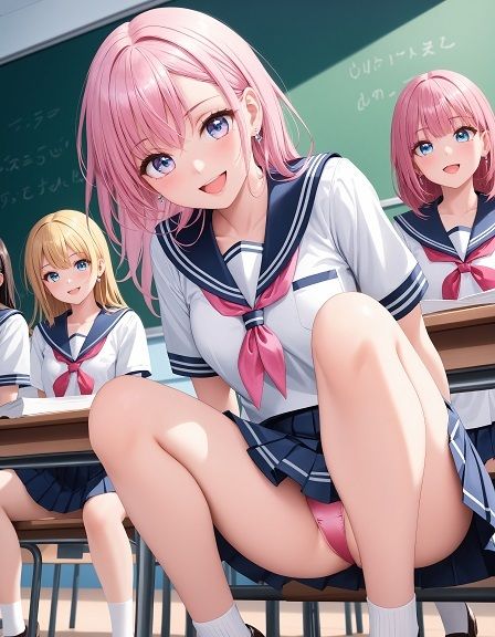 制服女子のしゃがみパンチラ サンプル1ページ目