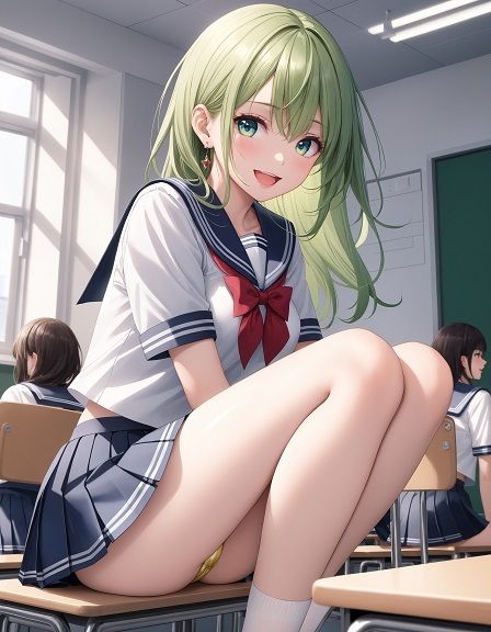 制服女子のしゃがみパンチラ サンプル2ページ目