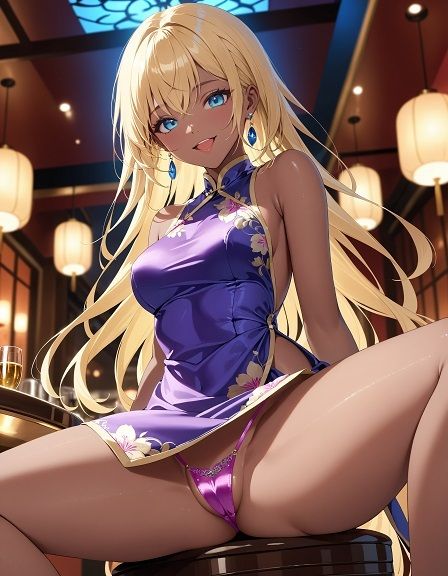 えちえちギャルのチャイナドレス×ネオンカラーパンツ〜座り編〜 サンプル3ページ目